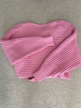 Zara Pink Knit Wrap Sweater Size Small